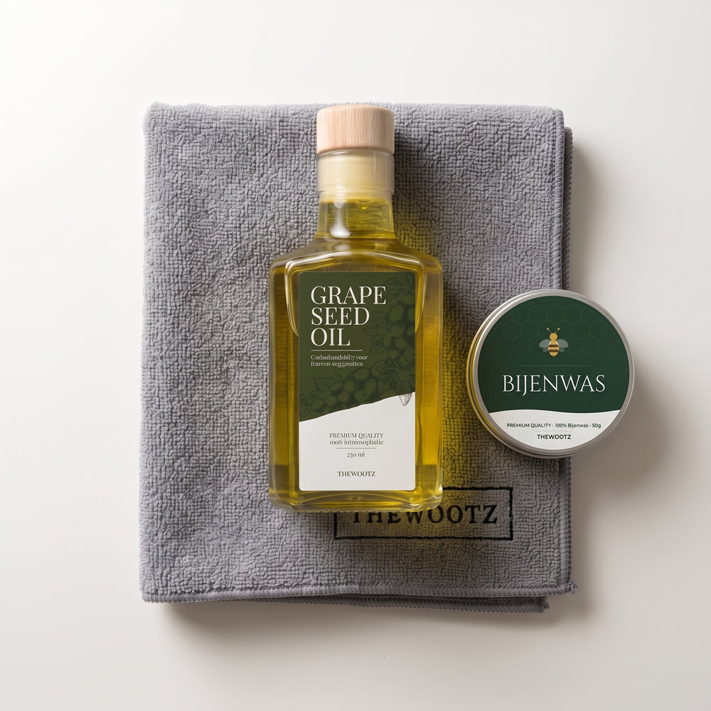 TheWootz Complete Onderhoudsset - olie, bijenwas en doek