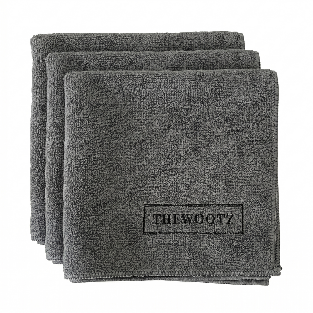 TheWootz 3x Microvezeldoek Grijs 40x40 cm 450g