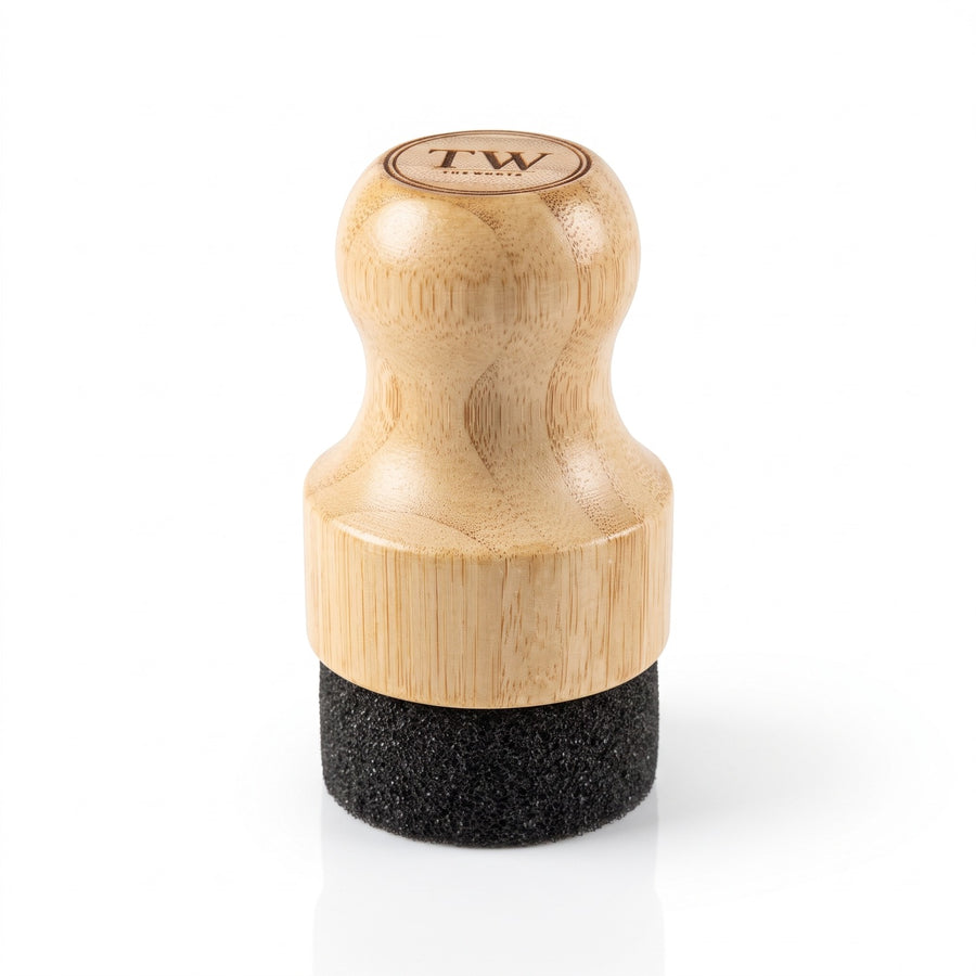 TheWootz olie-applicator met spons en handvat van bamboe