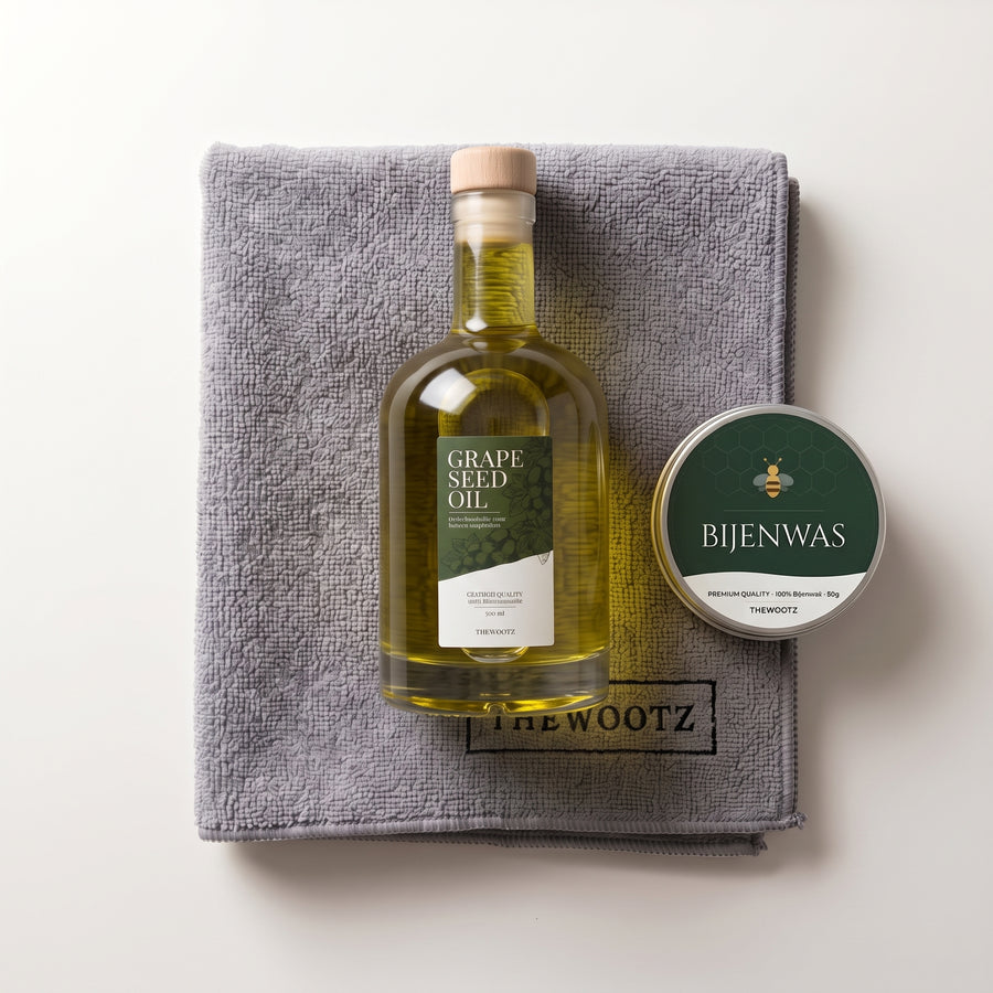 TheWootz Complete Onderhoudsset - olie, bijenwas en doek