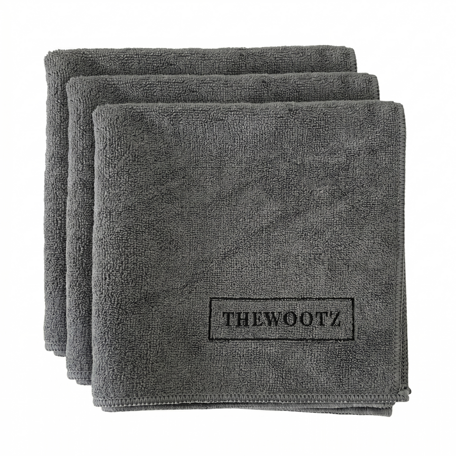 TheWootz 3x Microvezeldoek Grijs 40x40 cm 450g