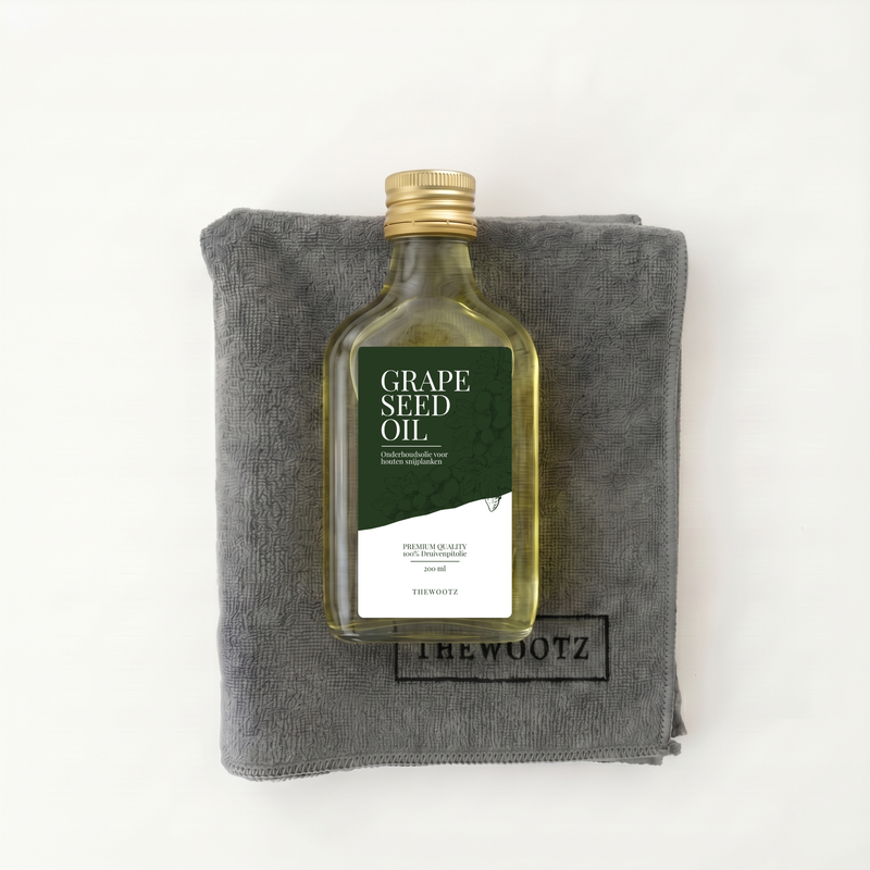 Cutting board care kit 200 ml, oil and cloth - TheWootz
