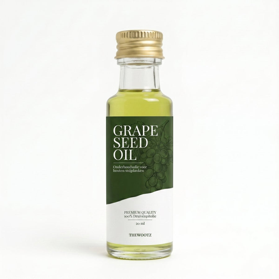 Flesje TheWootz druivenpitolie, 20 ml, voor houten snijplanken.